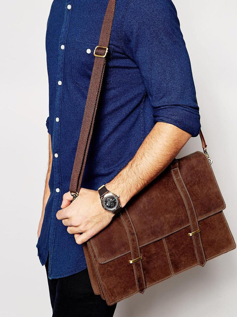 smart leather satchel